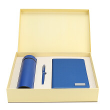 Conjunto de caneta executiva e caderno de couro para presente, com garrafa térmica com isolamento a vácuo e embalagem premium para demonstração