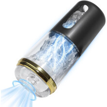 Handsfree automatisk mansmassageto - sugfunktion, silikonsläde, pocket, tyst elektrisk maskin (svart)