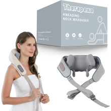 Therapexa Neck & Shoulder Massager Back Massager for Pain Relief - Deep Tissue Massager with Heat Gray