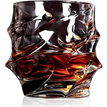 Copa de Whisky de Cristal Japonés Storm - Vasos Old Fashioned Únicos, Cristalería de Bar Pesada, Set de Rocks, Regalo para Hombres (1 Pieza)