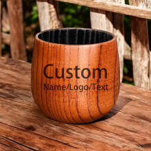 Personalisierte Holz Whiskygläser, Handgefertigte Old Fashioned Bourbon Trinkgläser, Geschenk für Männer, Papa, Bruder