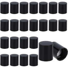 24 Stück Schwarze Kosmetik Flaschenverschlüsse 24/410 Matt Schraubdeckel 25mm Innendurchmesser, Ersatzdeckel für Flaschen