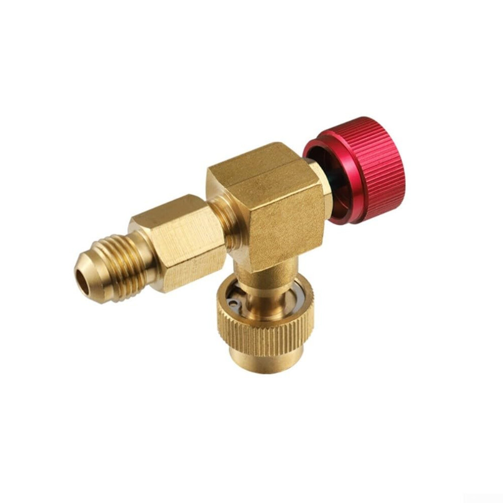 Brass Safety Valve Control Set R22/R404/R407 Compatibility, Thickened Body, Pure Copper, 14Sae Interface, Blue Or Red 9323874399232