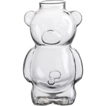 Glasbecher, Niedlicher Bärenförmiger Glasbecher Cocktailglas, Kaffeebecher Getränkegläser Kelch für Wein Sekt Cocktail, 2.36x5.51 Zoll, Klar