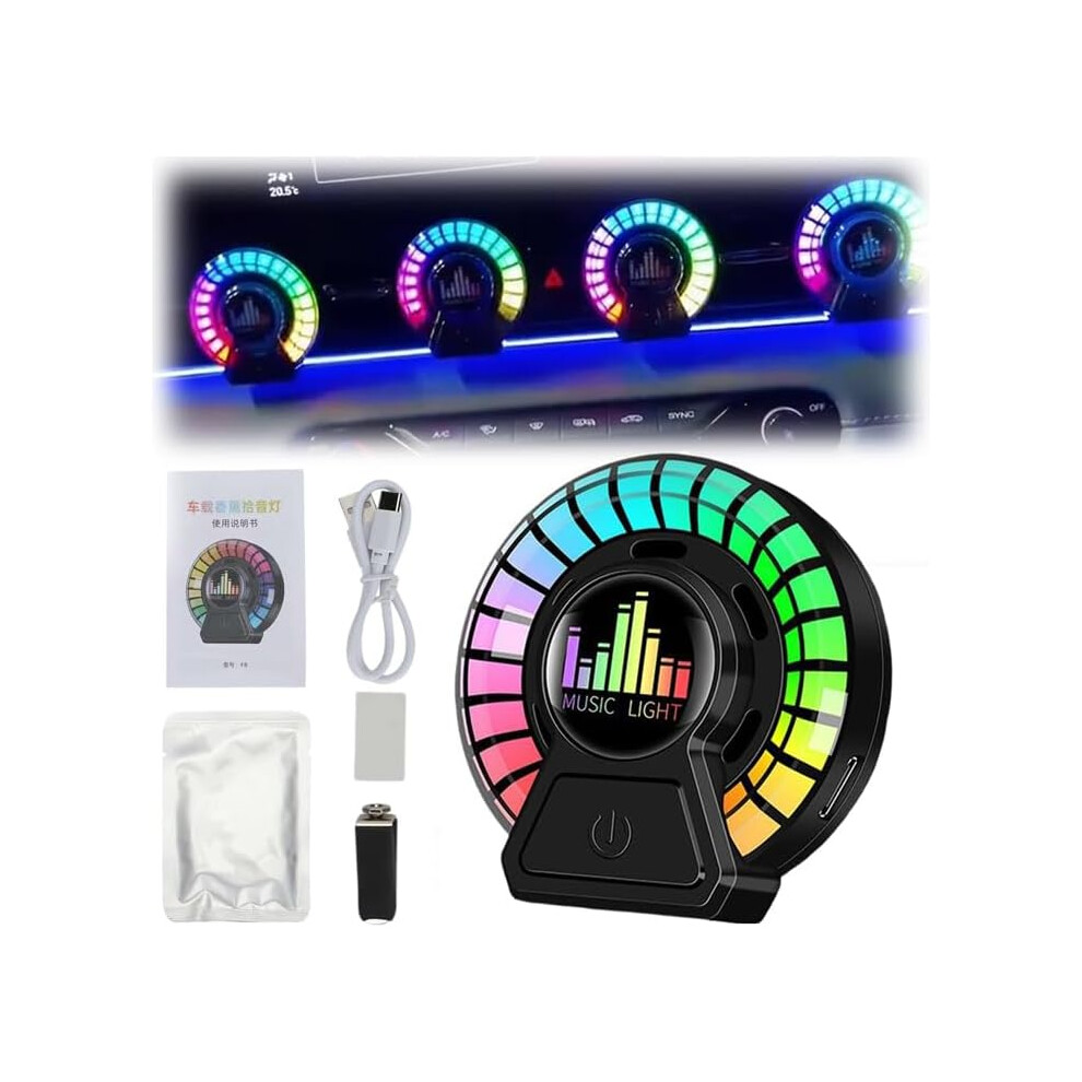 Sound Pick Up Lamp Magnetic Rgb Rhythm Ambient, Led Musical Rhythm Car Dynamic Rgb Interior Atmosphere Night S Light 3233223073002
