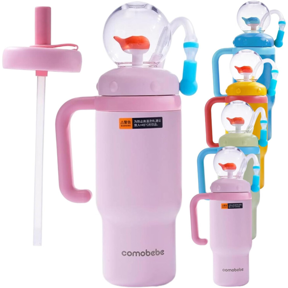 Whale Squirt Drinking Cup 24Oz, Stainless Steel Water Fountain Tumbler With Handle For Kids, Leak Proof Sippy Cup Oimg