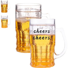 Fake Biergläser 400ml, Doppelschicht Lustiger Bierkrug, Simulation Spaßbecher mit Griff, Für Halloween, Partys, Camping