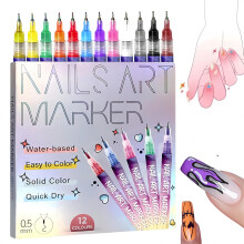 Marcadores para arte de uñas de gel, set de 24 lapices DIY, pintura 3D, secado rápido, para puntear y dibujar, herramientas