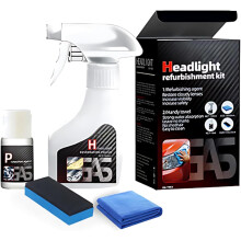 Headlight Cleaner & Restoration Fluid Kit for All Cars - Improves Nighttime Visibility Brighter Lights