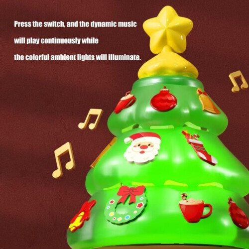 Bubble Machine Durable Automatic Christmas Tree - Rotating Light Up Music Box Rechargeable Decoration 1