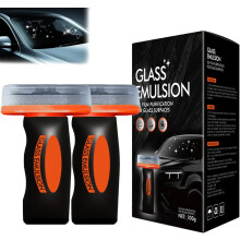 Q4 Glas Guard Ölfilm Entferner Lotion - Ölfilm Emulsion Glasreiniger Roll-On Compound mit Reinigungsbrett, Verbessert Klarheit