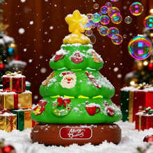 Weihnachtsbaum Blasenmaschine Rotierendes Leuchtendes Musikspiel - Wiederaufladbare Weihnachtsdekoration & Blasenbläser für Kinder Party