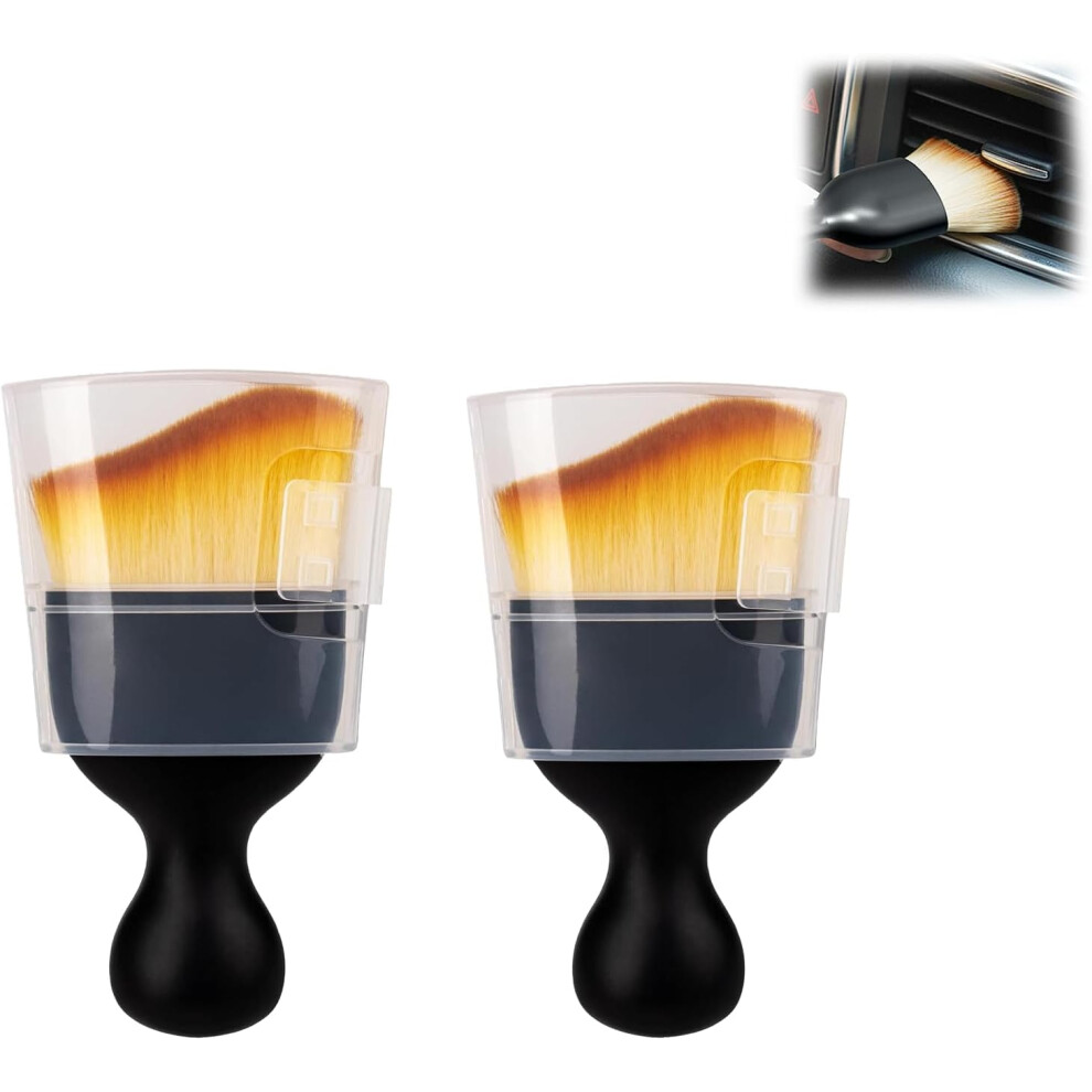 Szczotka Samochodowa Wondolla, MięKkie WłOsie – Do Czyszczenia WnęTrza I Deski Rozdzielczej. (2, Czarny)-image