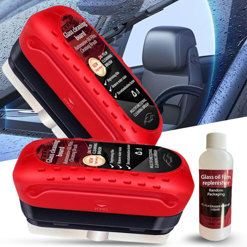 Glass Cleaning Board & Automotive Oil Film Cleaning Brush - Universal Wipe Board Water Repellant With Refill 3233223082721