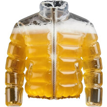 Bierjacke mit Strohhalm - Transparente Warmhaltejacke für Herren, Karneval & Grillparty