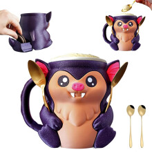 Bramble the Bat Ice Pint Holder Holds 16oz Pints of Ice Cream, Includes 2 Spoons & Snack Drawer Fun Party Accessory Halloween Gift