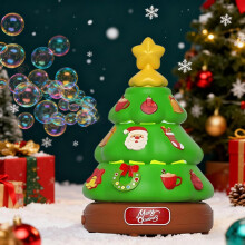Weihnachtsblasenmaschine Weihnachtsbaum Leuchtend Rotierendes Musikspiel - Wiederaufladbare Xmas Dekoration & Blasenbläser für Kinder Party