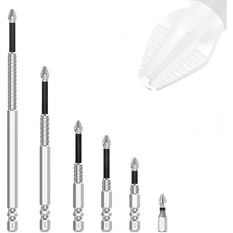 Zestaw Wierteł ŚRubokręTowych Wysoko-Magnetyczny – Uniwersalny AntypośLizgowy, TrwałY, 25-150Mm (6Pack)-image