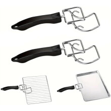 2-pack Air Fryer & Ugns Galler Extraktorer - Värmeresistenta Handtag för Snabb Borttagning