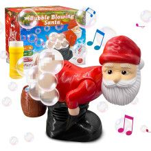 Weihnachtsmann Blasenbläser für Weihnachten Musikalischer Santa Blasenbläser - Mit Blinklichtern, Automatische Santa Claus Blasenmaschine
