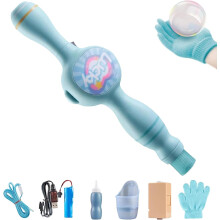 Aparat de facut bule cu fum colorat, jucarie interactiva pentru petreceri, bagheta magica cu fum elastic, design usor (Albastru,1 buc)