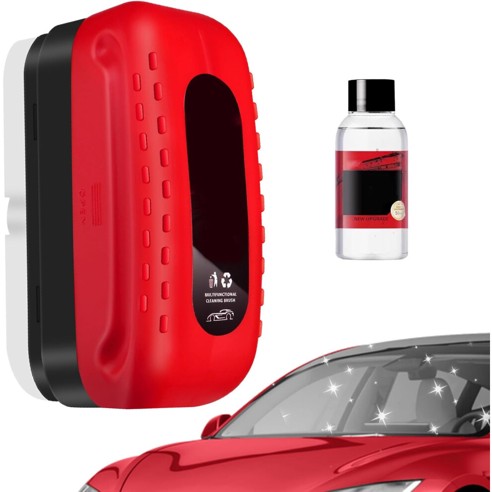 2026 New Car Glass Oil Film Cleaner & Cleaning Board - Automotive Brush With Extra Cleaner Anti-Rain Fog 3233223082233