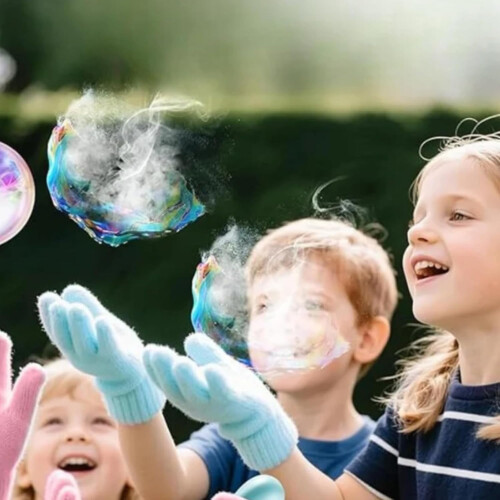 Velaire Bubbles Puffpop Bubble Maker Automatic - USB Rechargeable Bubble Machine with Lights Sky Blue 2