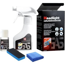 Headlight Cleaner & Restoration Polish Kit - Restore Spray for Foggy Yellowed Lights Improves Visibility