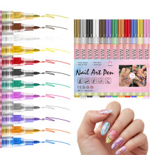 Set de 12 lapices para arte de uñas 2026, para pintar uñas, marcadores doodle, herramientas para puntear y dibujar, secado rápido