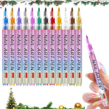 12 Farben Nagelstift Set 2026 Upgrade - Langlebiger Schnell Trocknender Nagellack Stift für Kinder & Erwachsene