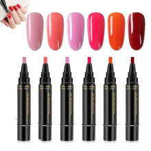 Lapiz para uñas, 6 colores por set, esmalte 3 en 1 secado rápido, lapiz de gel 36 colores 8ml, fácil de usar, para mujeres