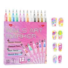 12 Farben Nagelstift Set 2025 Neu Waschbar - Nagellack Marker Schnell Trocknend, DIY Werkzeuge für Graffiti & Malen