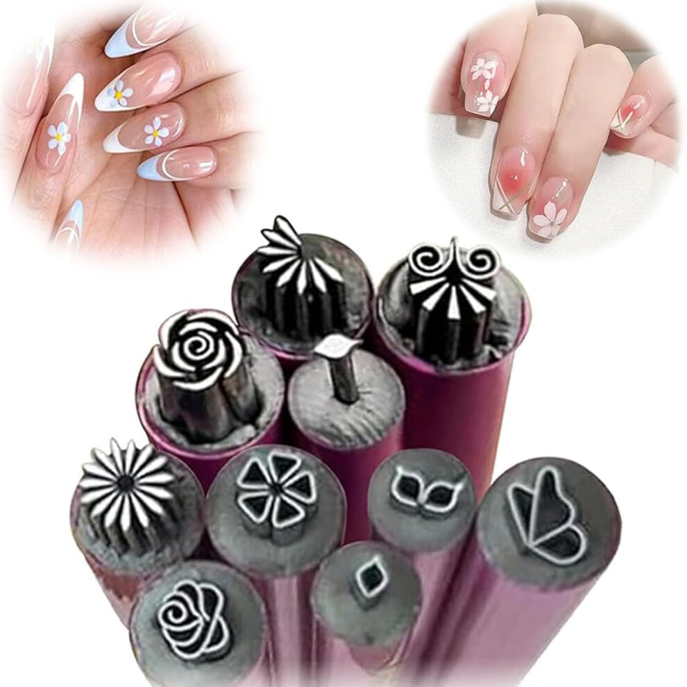 Oimg 2025 Nail Art Stamp Pen Set With Floral Patterns - Diy Nail Design Stamping Tools Easy Home Manicure