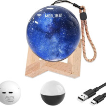 Sfera video de cristal 2.7" upgradata Wi-Fi, afisaj digital personalizat, incarcare video/foto, cadou DIY aniversare, zi nastere (Negru)