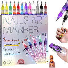 Set de 12 lapices para arte de uñas DIY, esmalte 3D secado rápido, para puntear y dibujar, 12 piezas, herramientas creativas