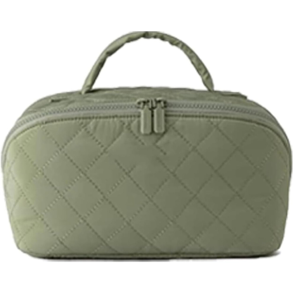 Oimg Travel Makeup Bag Wide Open Expandable Lay-Flat Cosmetic Case Padded Organizer For Toiletries & Brushes Large Capacity With Compartments