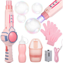 Blasenmaschine Stab für Kinder Mädchen - Automatische Rauch Blasenmaschine Tragbar Outdoor Party Geschenk für Kleinkinder 3-8 Jahre, Rosa