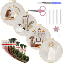 Christmas Embroidery Kit Nativity Embroidery Kits for Beginners - Christmas Cross Stitch Kits with Instruction Adults