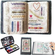 Nuovo kit libro punti ricamo 2026, strumenti cucito completi e tutorial per principianti, kit fai da te portatile con motivi floreali, regal
