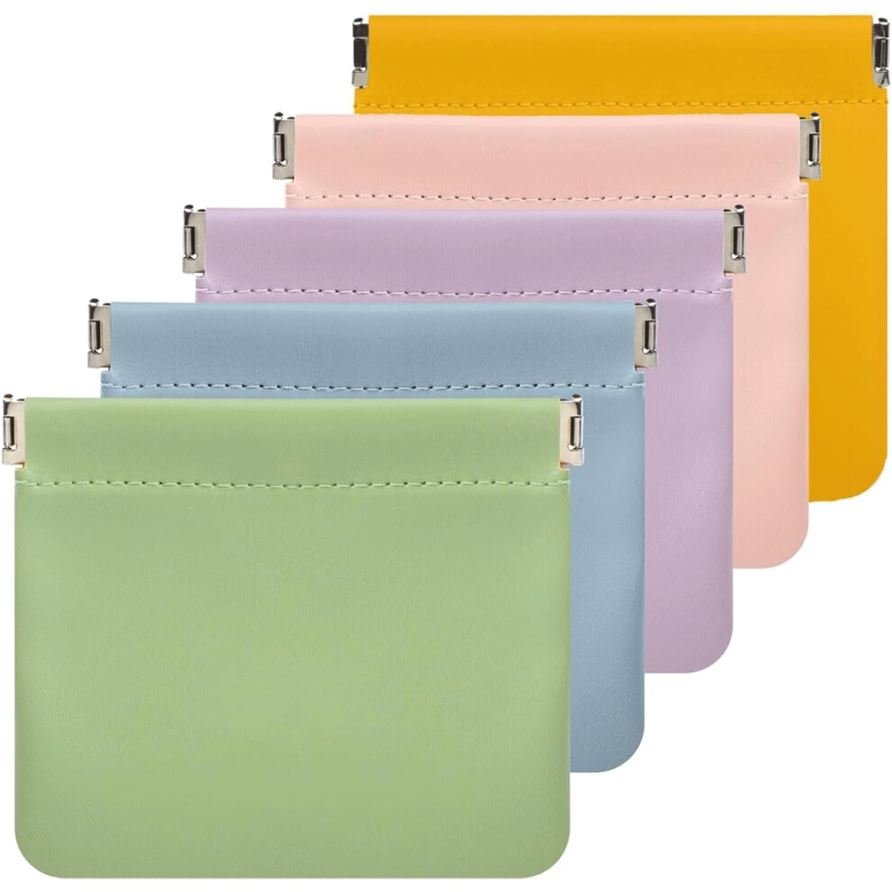 Oimg Leather Pouch Personalized Snap Closure Leather Organizer Pouch No Zipper Self-Closing Design For On-The-Go
