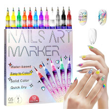 12 Farben Nagelstift Set - Nagelkunst Marker, Nagellack Stifte für DIY Zeichnen & Graffiti, Maniküre Dekoration
