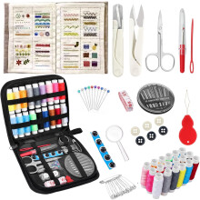 All in One Embroidery Stitch Book & Sewing Kit 88PCS - Complete Set with 18 Color Threads 106 Stitch Patterns Linen Guide