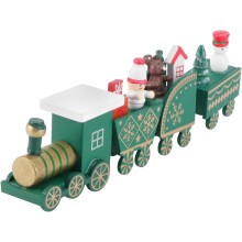 Trem de Natal de Madeira - Decoração de Trem de Natal, Ornamento para Mesa de Festa, 21 x 4 cm