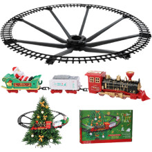Conjunto de Trem de Natal Elétrico para Árvore de Natal, 2 Vagões Simulação, Presente