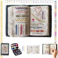 All-in-One Portable All Scenario Embroidery Stitch Book - & Sewing Kit 106 Unique Stitch Journal for Craft Lovers Beginners