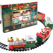 Conjunto de Trem de Natal com Luz e Som, Trilhos Ferroviários para Crianças, Trem Elétrico para Meninos e Meninas