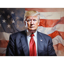 5D DIY Diamantmalerei Sets für Erwachsene Trump Amerikanische Flagge Voll Rundbohrer Stick Set Kristall Strass Wanddekoration