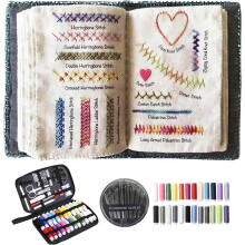 Neu Stickstich Buch All-in-One mit Mustern Perfekt für Anfänger und Bastler Komplettes Nähset mit Lernanleitung
