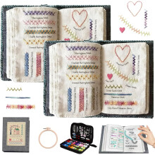 All Scenario Embroidery Stitch Book Kit Portable - All-in-One Portable Sewing Kit Comes with Complete Toolkit 1