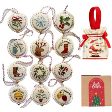 Fröhliche und Helle Handgestickte Weihnachtsdekoration Set für Anfänger Alle Materialien inklusive mit Anleitung